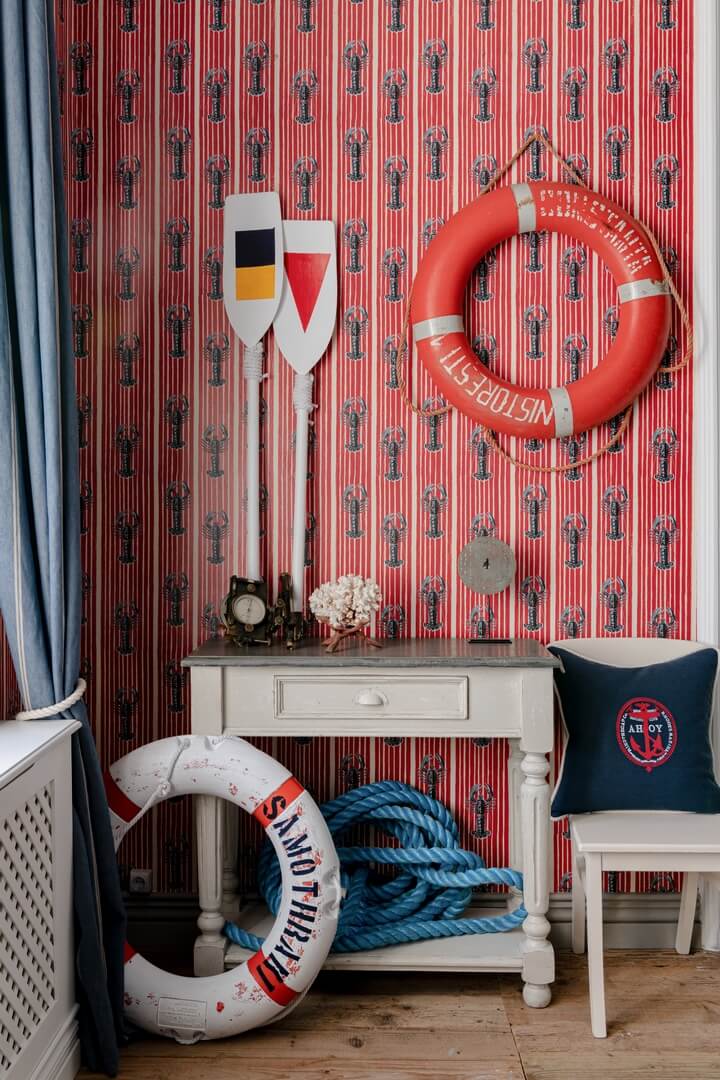 Tapeta Homary Mind The Gap MEDITERRANEAN LOBSTERS Red WP30064 Sundance Villa Complementary