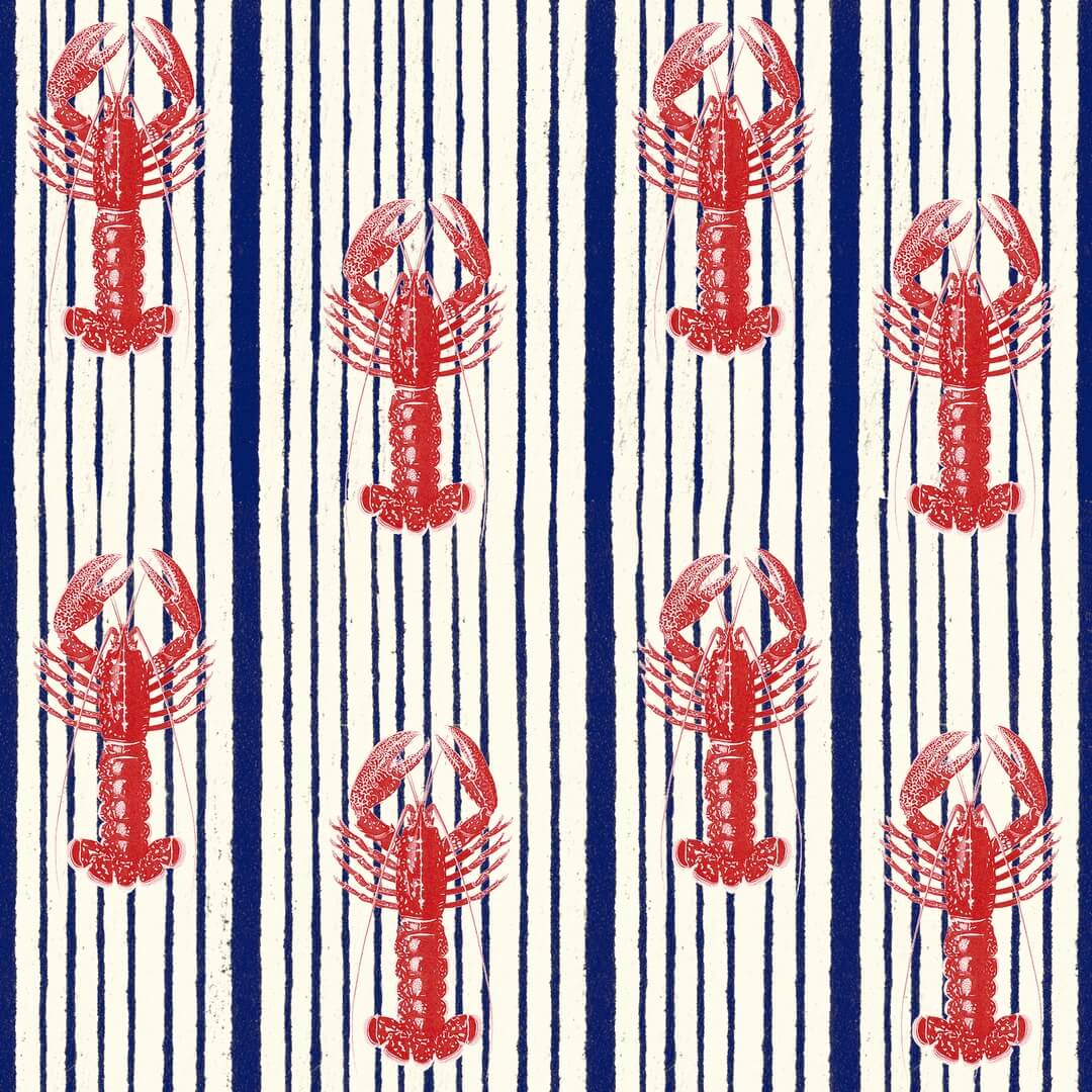 Tapeta Homary Mind The Gap MEDITERRANEAN LOBSTERS White WP30065 Sundance Villa Complementary