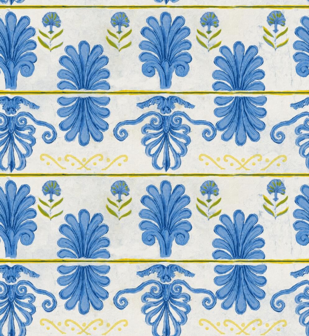 Tapeta Ornament Mind The Gap MYKONOS VILLA MOTIF White Sand WP30043 Sundance Villa Complementary