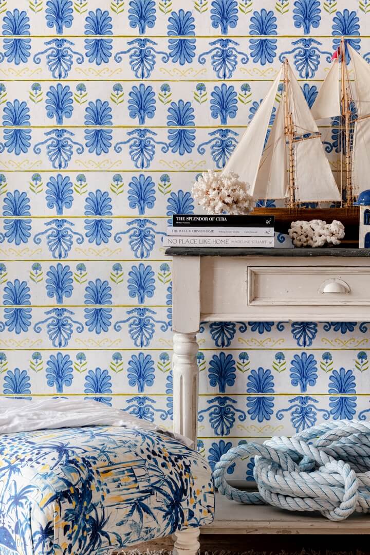 Tapeta Ornament Mind The Gap MYKONOS VILLA MOTIF White Sand WP30043 Sundance Villa Complementary