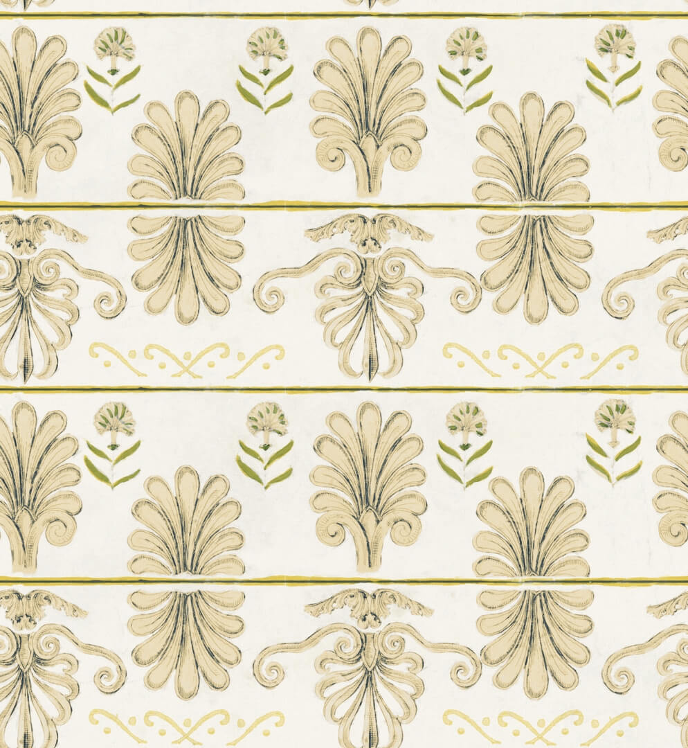 Tapeta Ornament Mind The Gap MYKONOS VILLA MOTIF Taupe WP30042 Sundance Villa Complementary