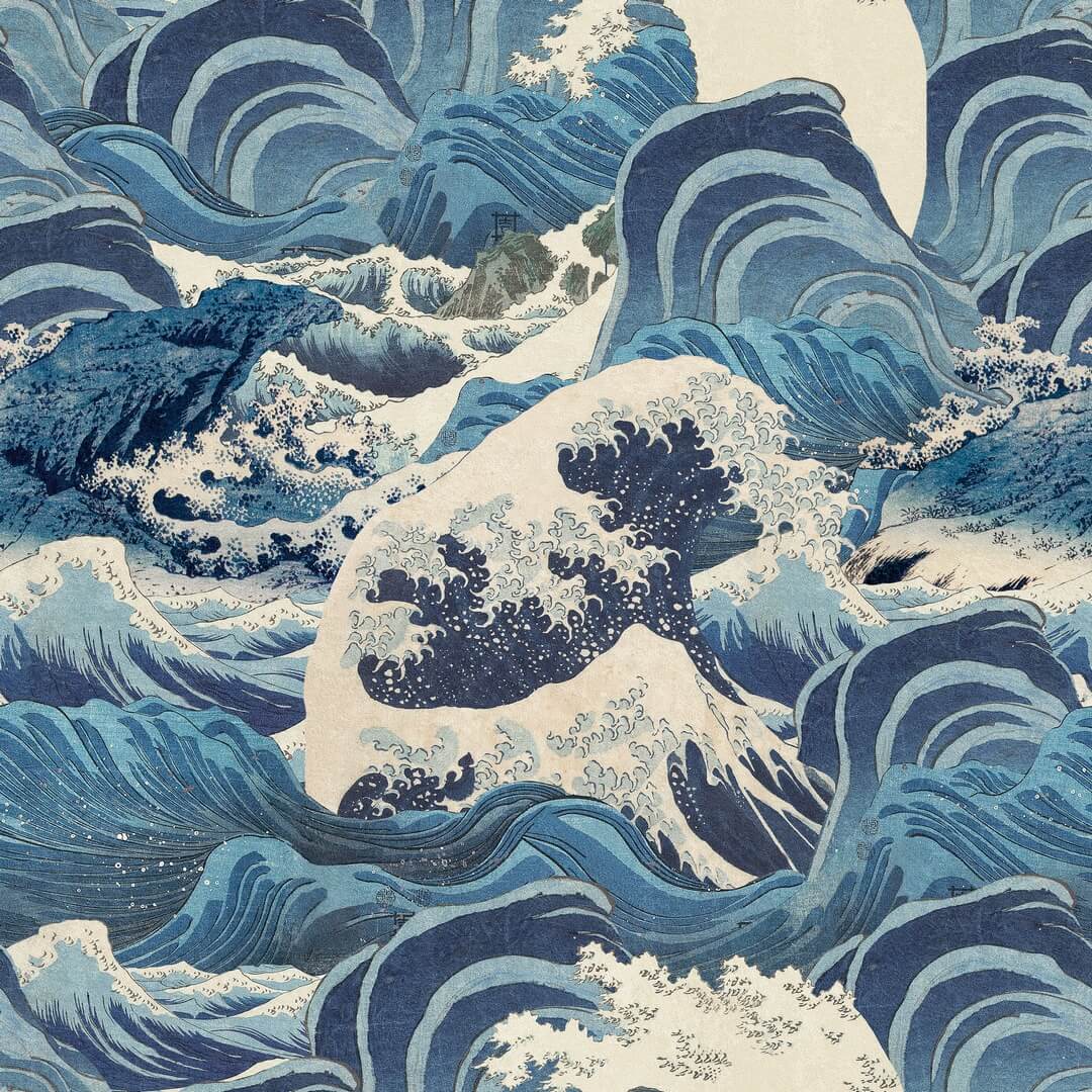Tapeta Fale Mind The Gap SEA WAVES Light Blue WP30060 Sundance Villa Complementary
