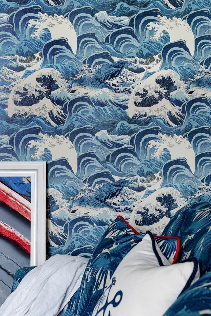 Tapeta Fale Mind The Gap SEA WAVES Light Blue WP30060 Sundance Villa Complementary