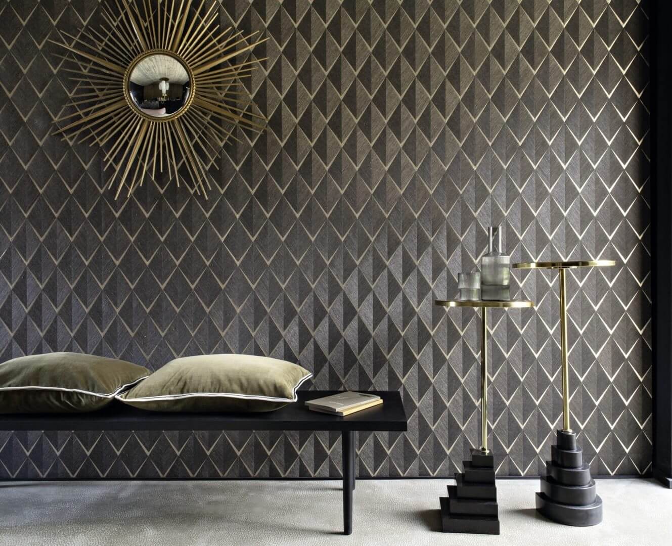 Tapeta Romby CMO Paris Sisal Losange Beige Argent WSI 02 10 Sisal Wallcovering