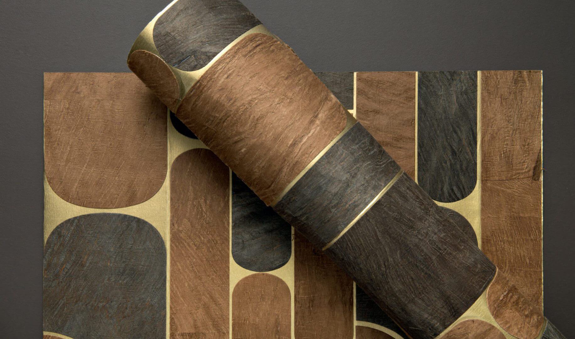 Tapeta Geometryczna Naturalna CMO Paris Murier Ovale Blond Naturel Or WMU 02 15 Mulberry Wallcovering