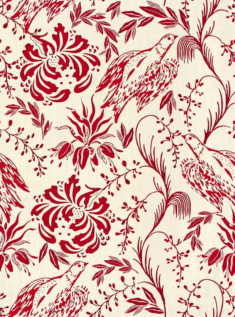 Tapeta Kwiaty i Ptaki Mind The Gap FOLK EMBROIDERY Crimson WP30014 Transylvanian Roots