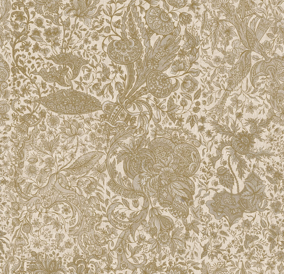 Tapeta Roślinne Pnącza Mind The Gap SARKOZI EMBROIDERY Taupe WP30028 Transylvanian Roots