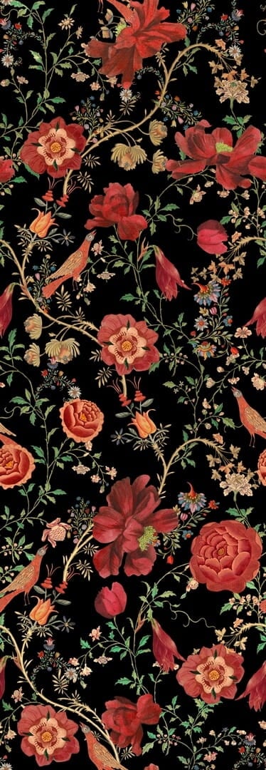 Tapeta kwiatowe Pnącza i Ptaki Mind The Gap TRANSSILVANIAE FLORILEGIUM Dark WP20557 Transylvanian Roots
