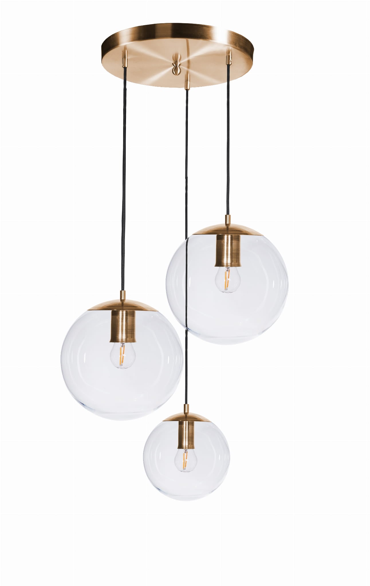 Lampa wisząca Famlight BACAN Złota Mosiądz 3 kule