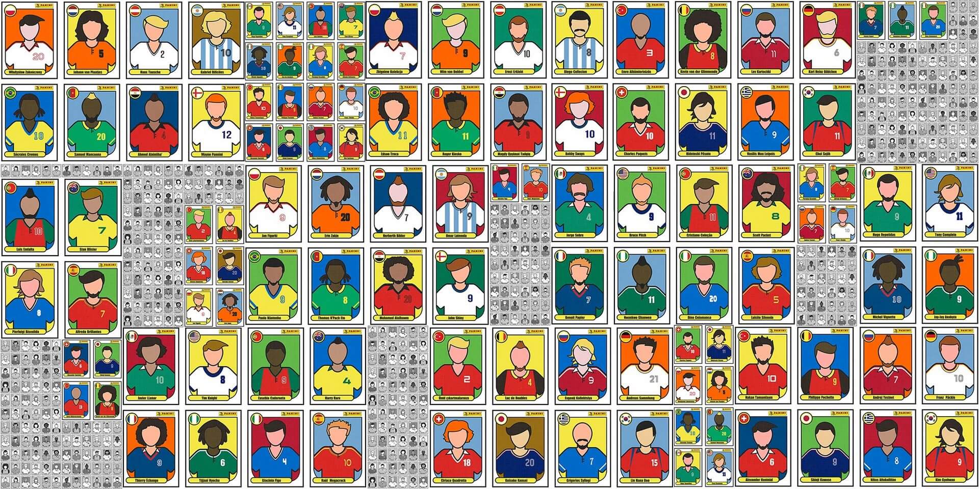 Fototapeta Piłkarze Retro Tecnografica 78893-2 FANTASTICKER COLOR AND GREY Panini