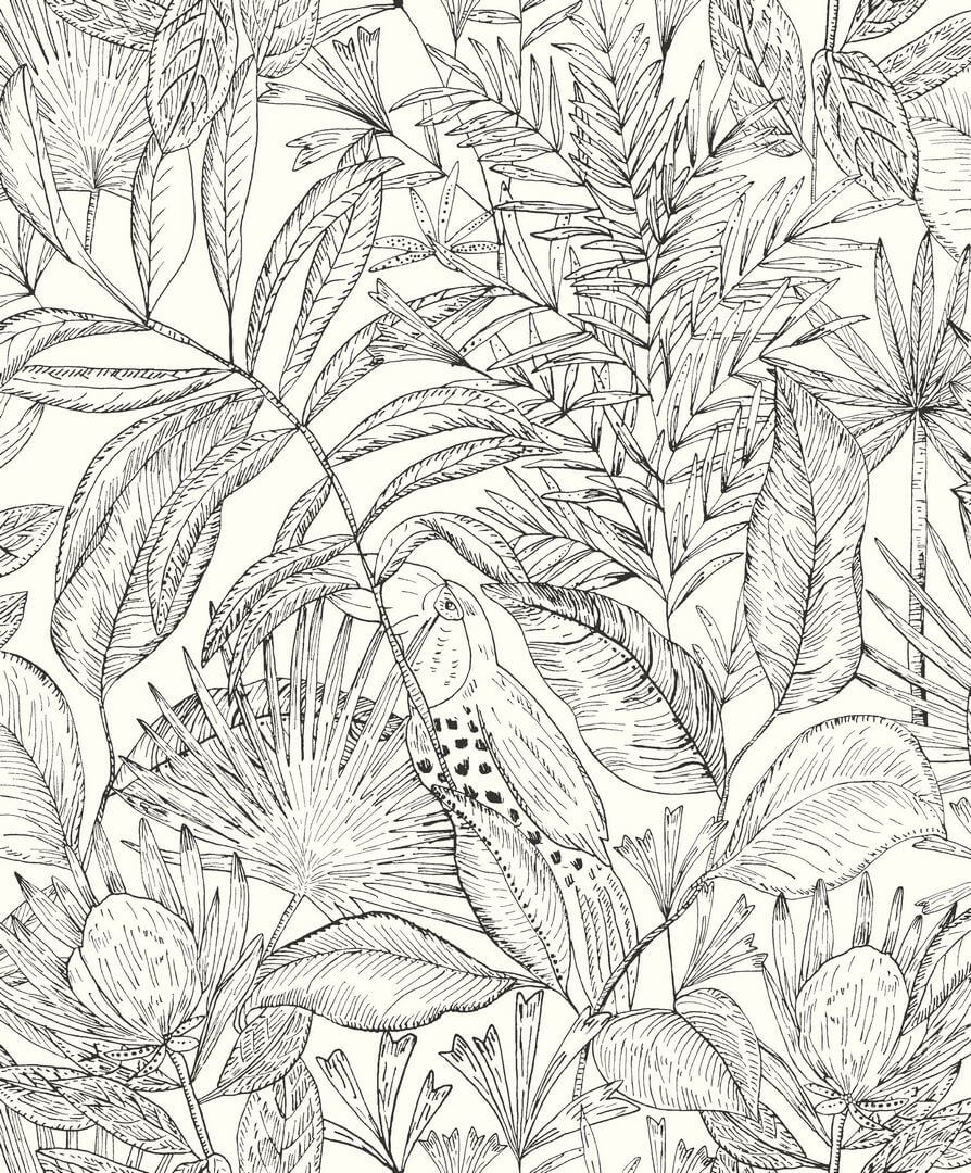 Tapeta egzotyczna Caselio NGR103010199 Jardin De Bel Air Nos Gravures