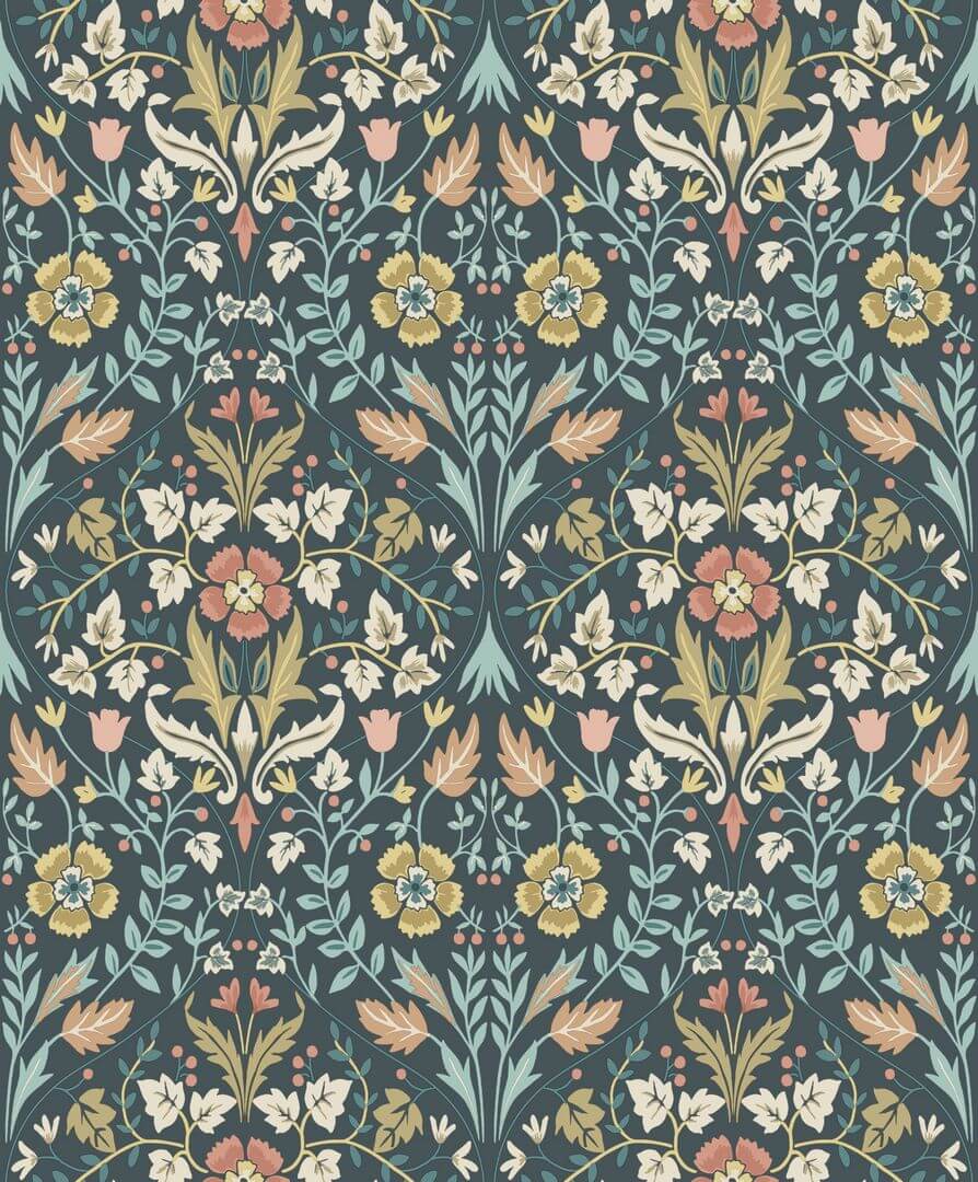 Tapeta Roślinny Ornament Casadeco ARCR86336406 Archibald Arts & Crafts