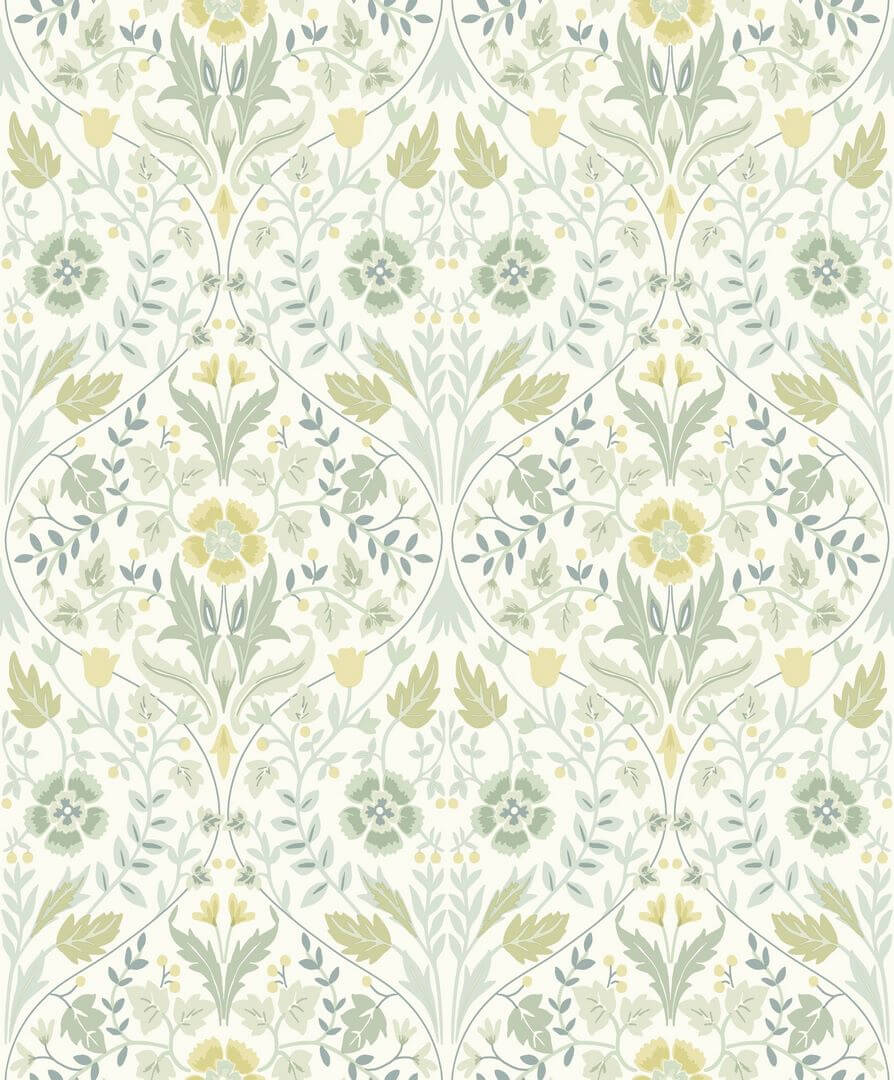 Tapeta Roślinny Ornament Casadeco ARCR86337108 Archibald Arts & Crafts