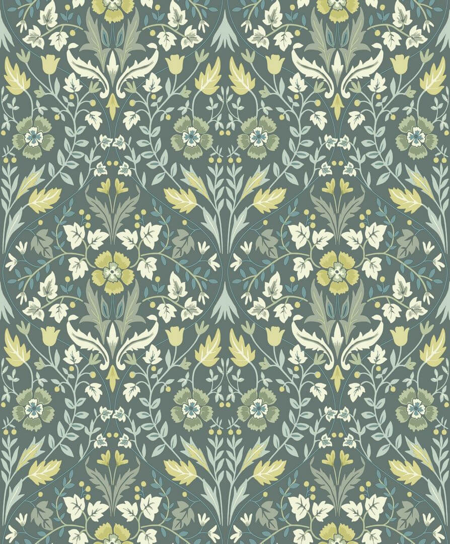 Tapeta Roślinny Ornament Casadeco ARCR86337401 Archibald Arts & Crafts