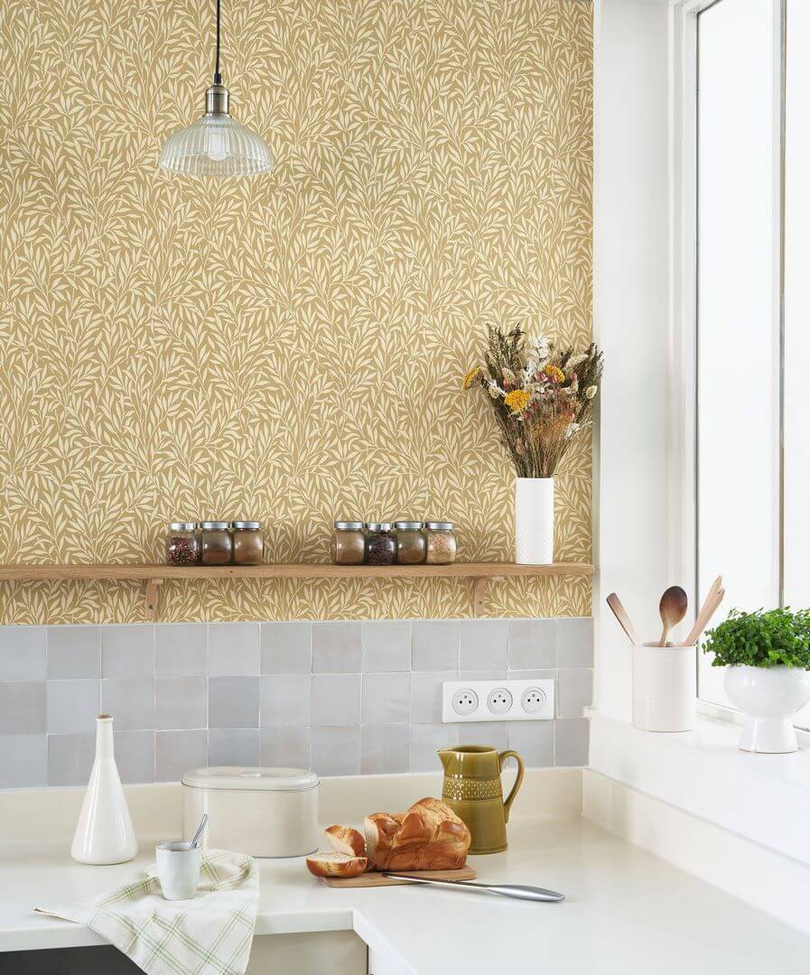 Tapeta Liście Wierzby Casadeco ARCR86357102 Willow Arts & Crafts