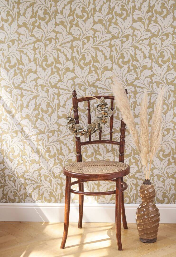 Tapeta Liście Akantu Casadeco ARCR86367114 Acanthe Arts & Crafts