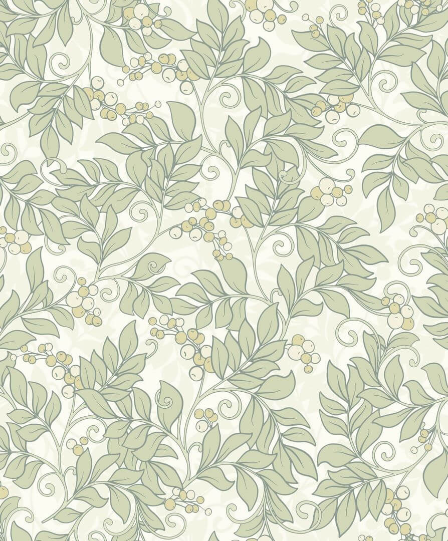 Tapeta w stylu vintage Casadeco ARCR86377116 Roślinna Symphorine Arts & Crafts