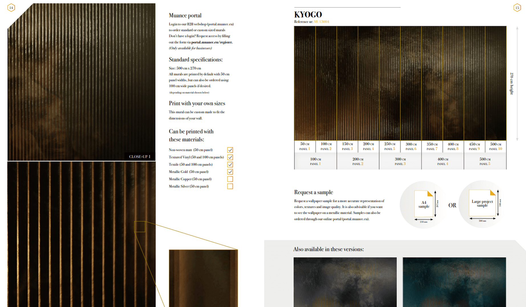 Tapeta w luksusowe prążki Muance MU13006 Kyogo Amber