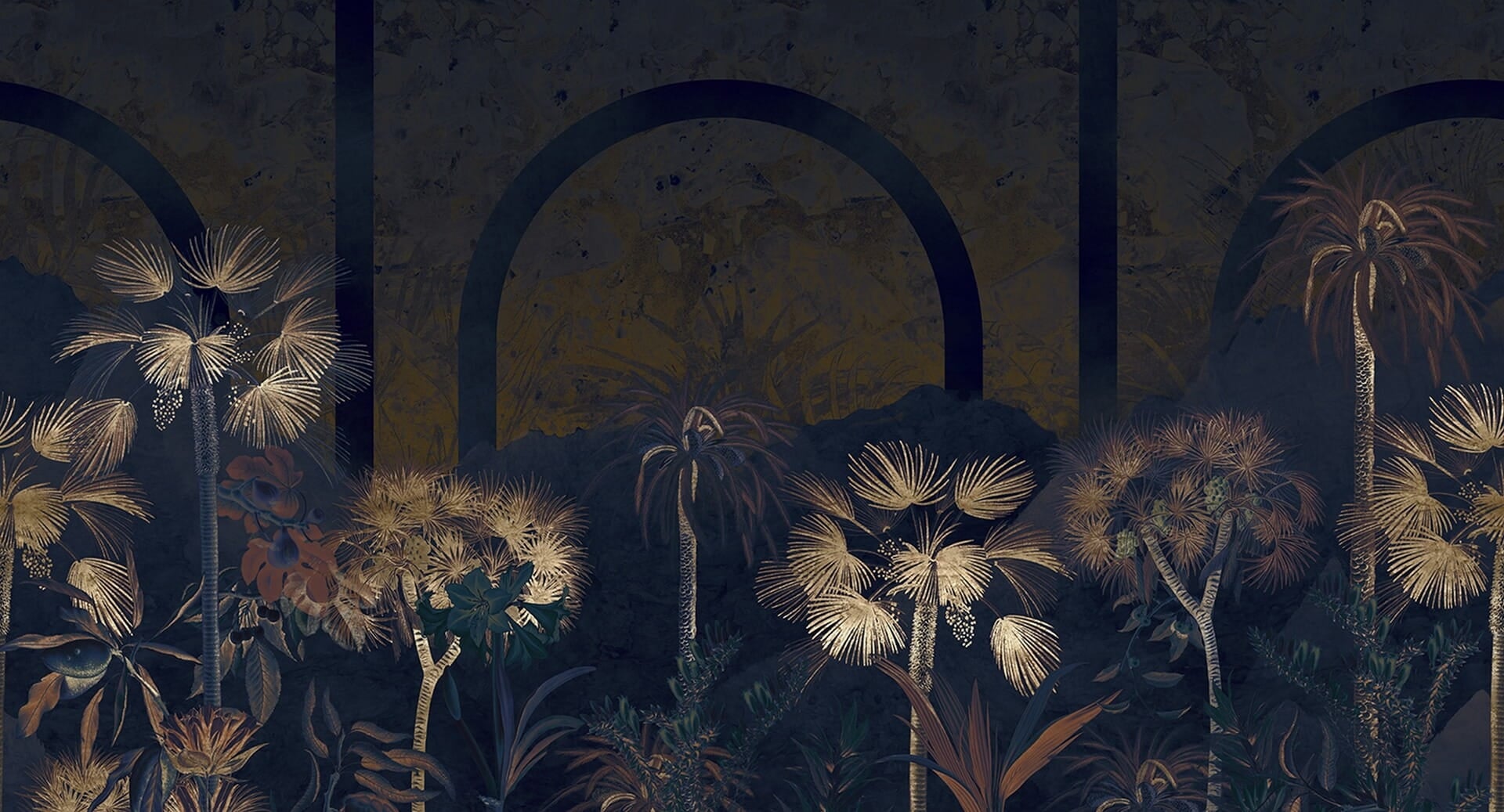 Tapeta w tropikalne rośliny Muance MU13024 Little Victoria Amber