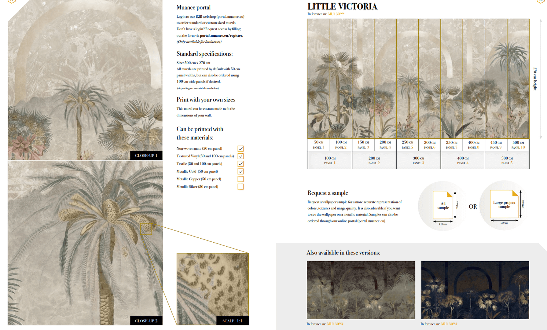 Tapeta w tropikalne rośliny Muance MU13024 Little Victoria Amber