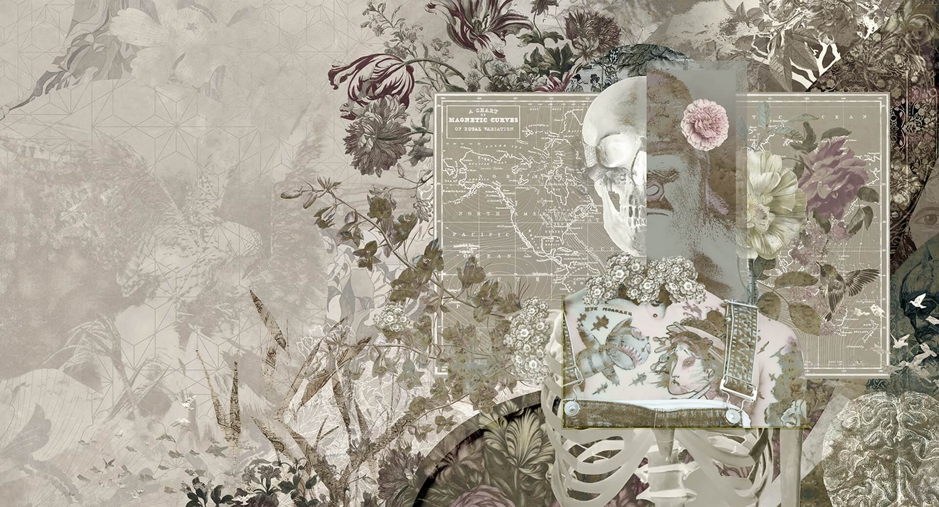 Tapeta Nowoczesna Muance MU13046 Skull Candy Amber