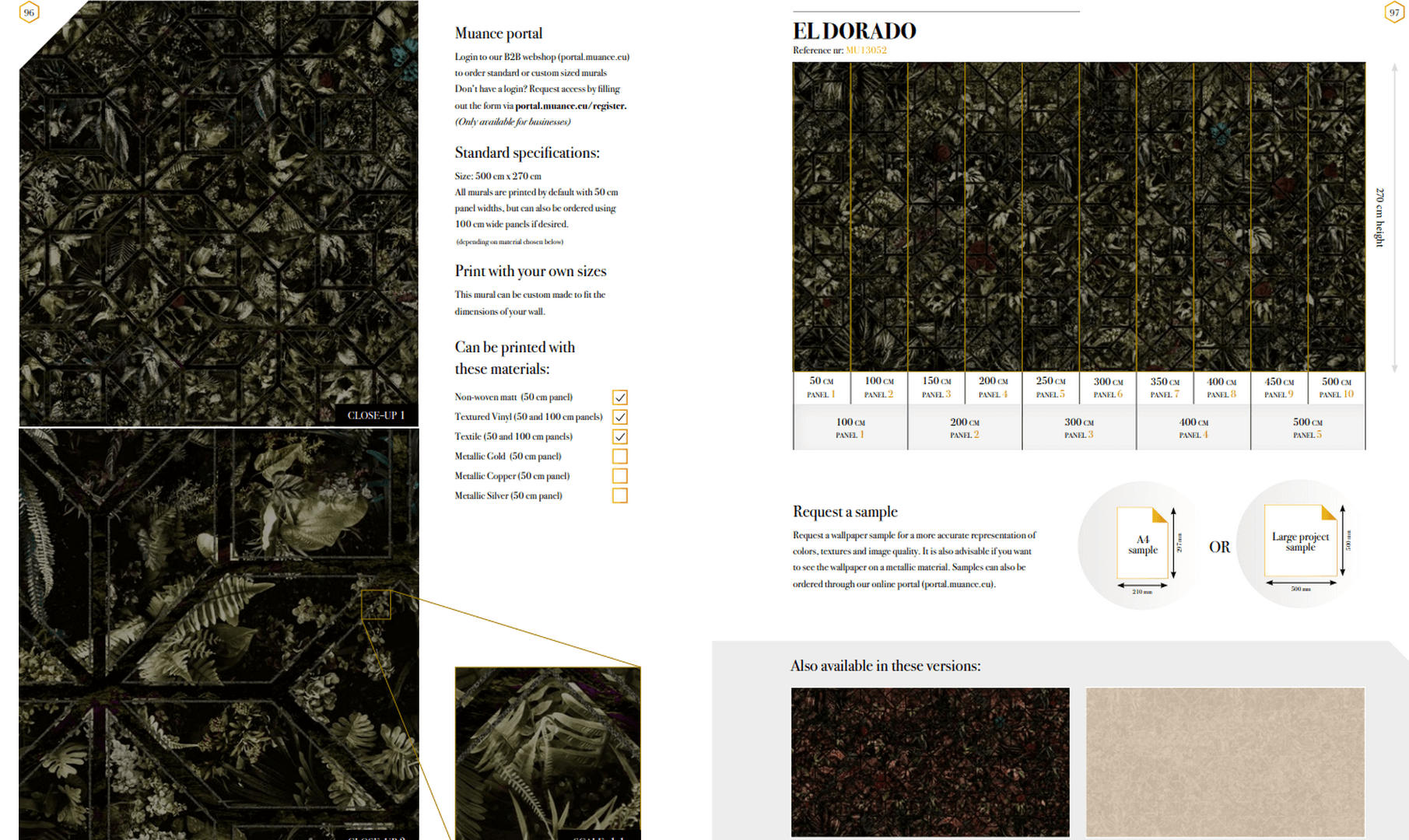 Tapeta z roślinnym wzorem Muance geometryczna MU13053 Eldorado Amber