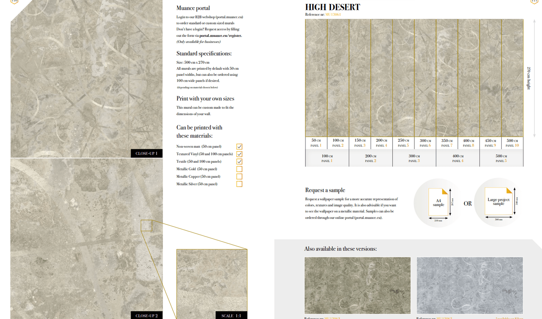 Tapeta jak betonowa ściana Muance MU13063 High Desert Amber