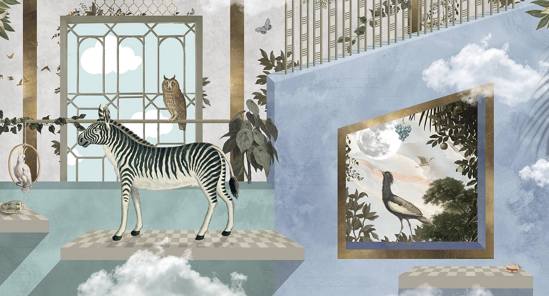 Tapeta Zwierzęta Muance MU13074 Zebra's Playground Amber