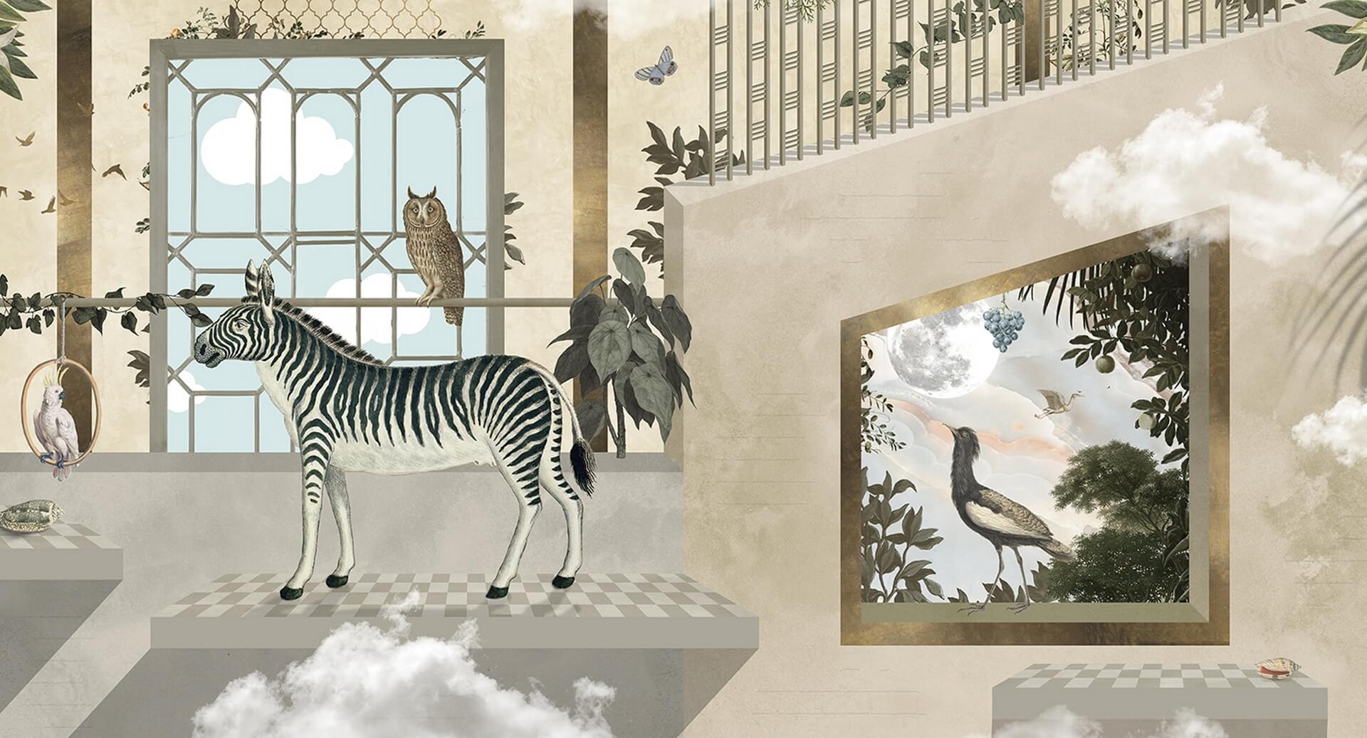 Tapeta Zwierzęta Muance MU13075 Zebra's Playground Amber