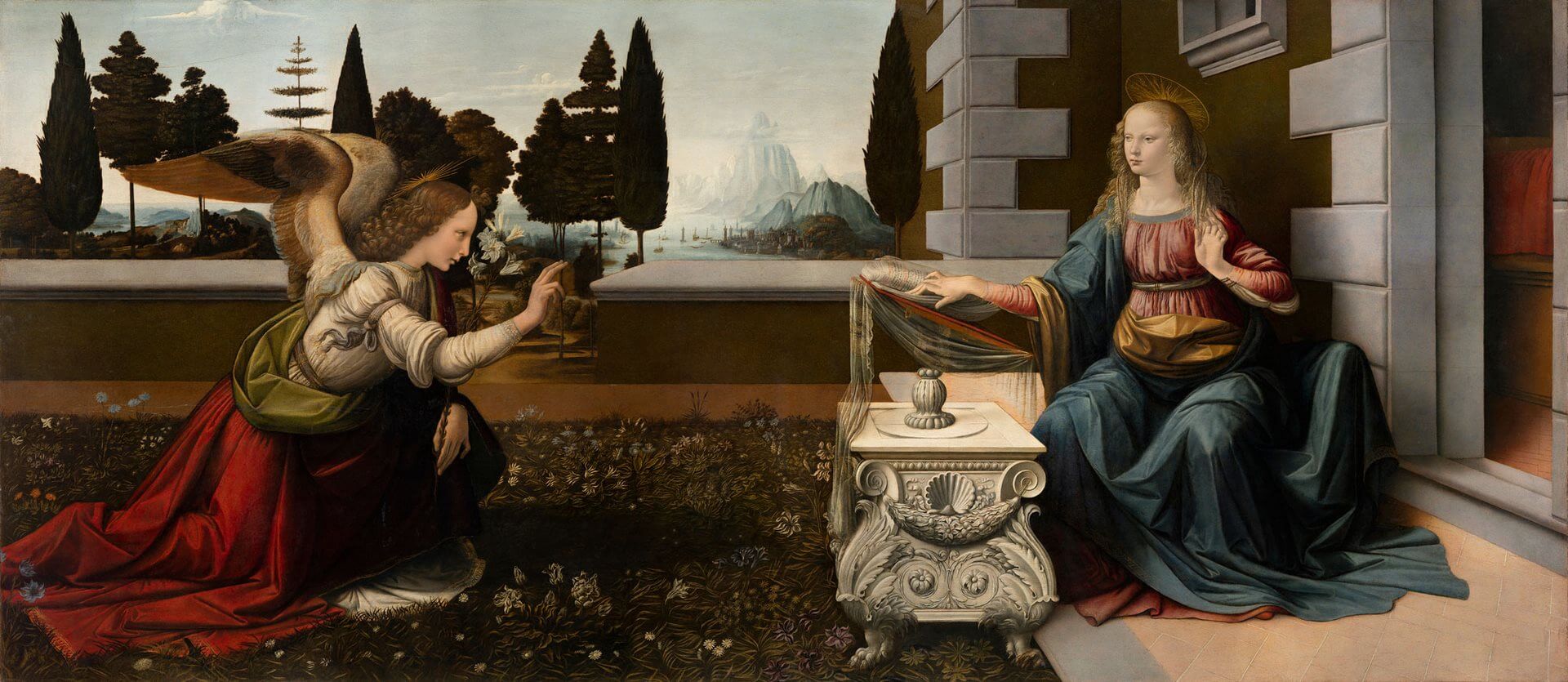 Fototapeta Malarstwo Tecnografica 74615-1 Leonardo Da Vinci: Annunciation Italian Masterpieces
