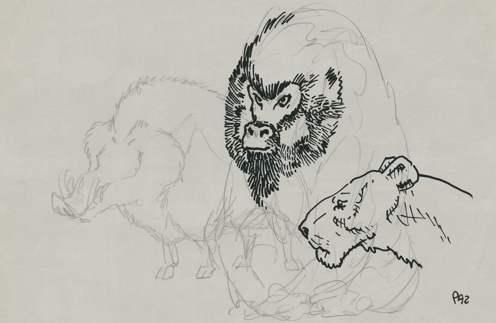 Fototapeta zwierzęta 75761-2 Bestiario GREY Andrea Pazienza