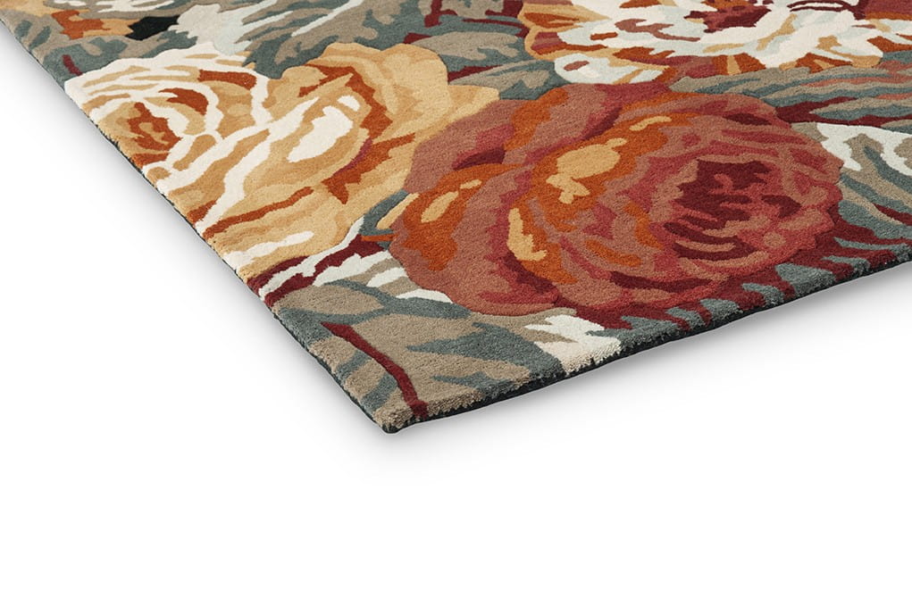 Dywan kwiaty Stapleton Par Navy Burnt Orange 45318 Sanderson