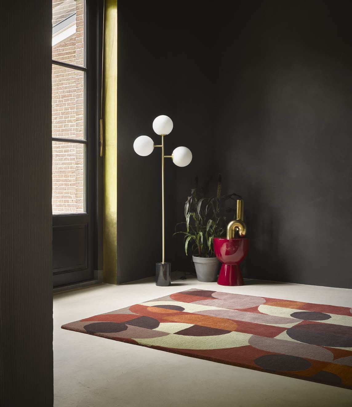 Dywan geometryczny czerwony Decor Cosmo Red Pale Green 095203 Brink & Campman