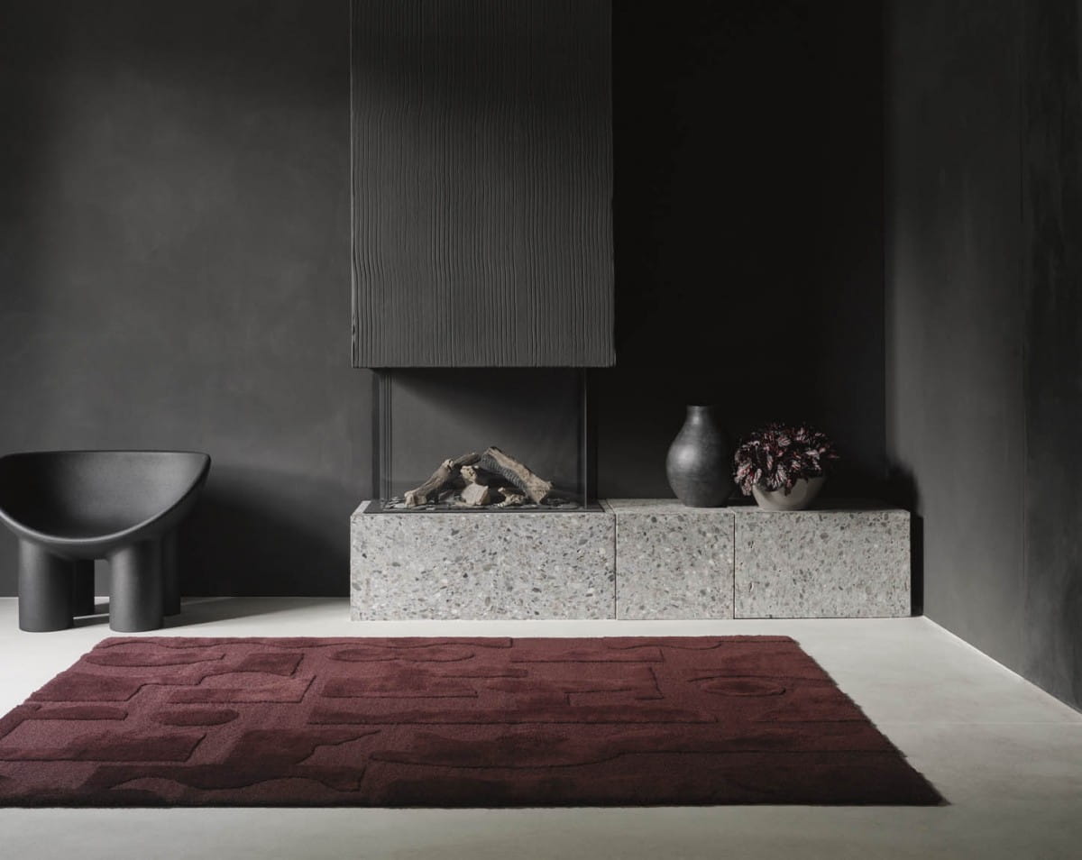 Dywan geometryczny Twinset Mural Burgundy 121100 Brink & Campman