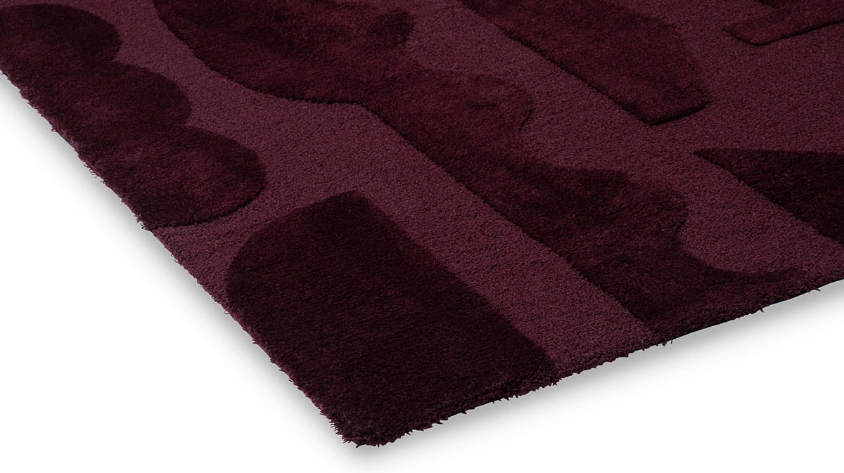 Dywan geometryczny Twinset Mural Burgundy 121100 Brink & Campman