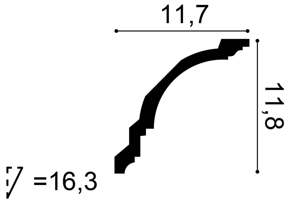 Listwa przysufitowa ornamentowa CX107 Orac Decor wys. 11,8cm