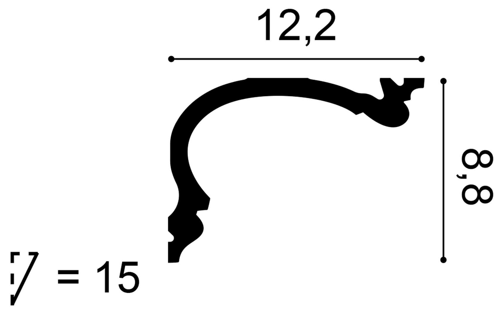 Listwa karniszowa C341 Orac Decor wys. 8,8cm