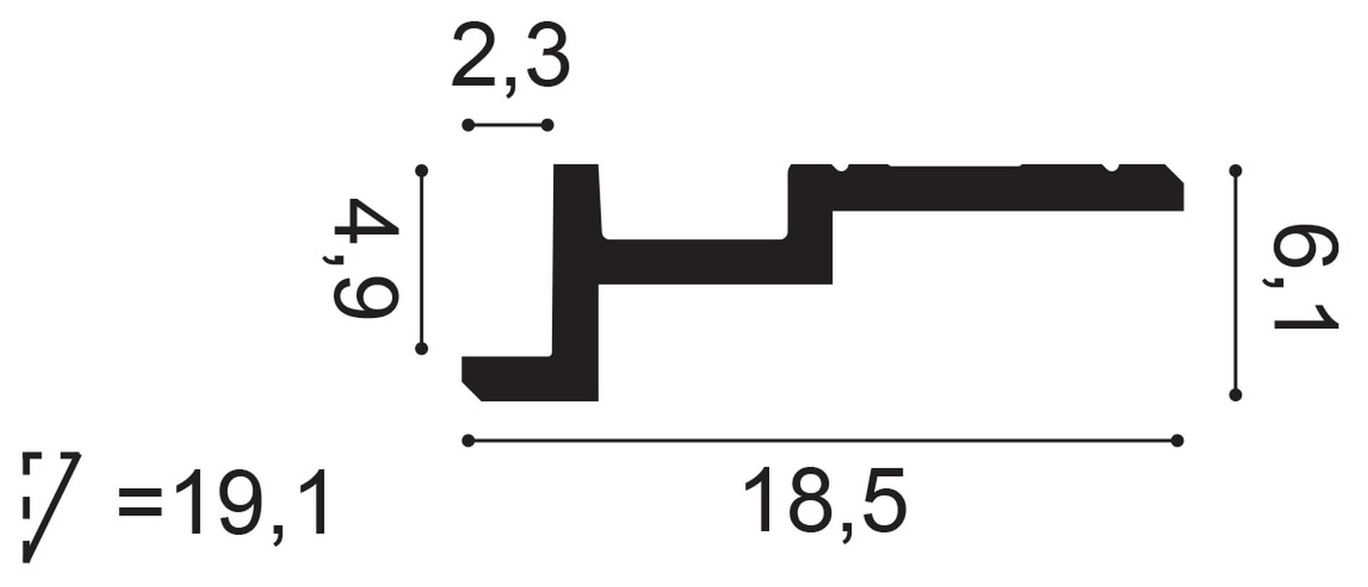 Listwa maskująca karnisz C396 Orac Decor wys. 18,5cm