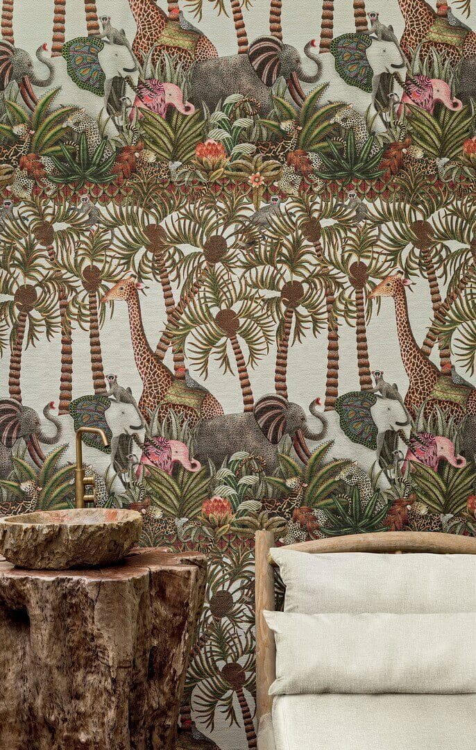 Tapeta Zwierzęta Cole & Son 119/11047 Letaba March Grasscloth Ardmore Jabula