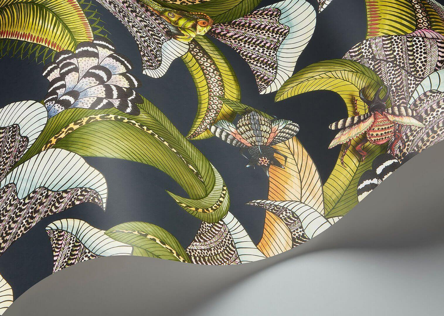 Tapeta w liście i owady Cole & Son 119/1002 Hoopoe Leaves Ardmore Jabula