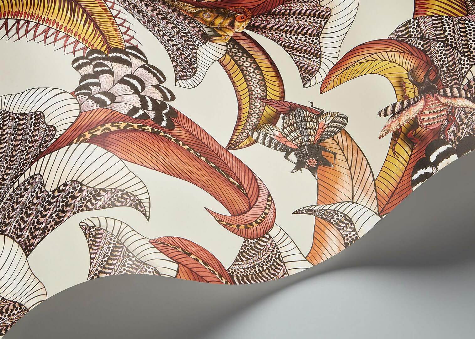 Tapeta w liście i owady Cole & Son 119/1004 Hoopoe Leaves Ardmore Jabula