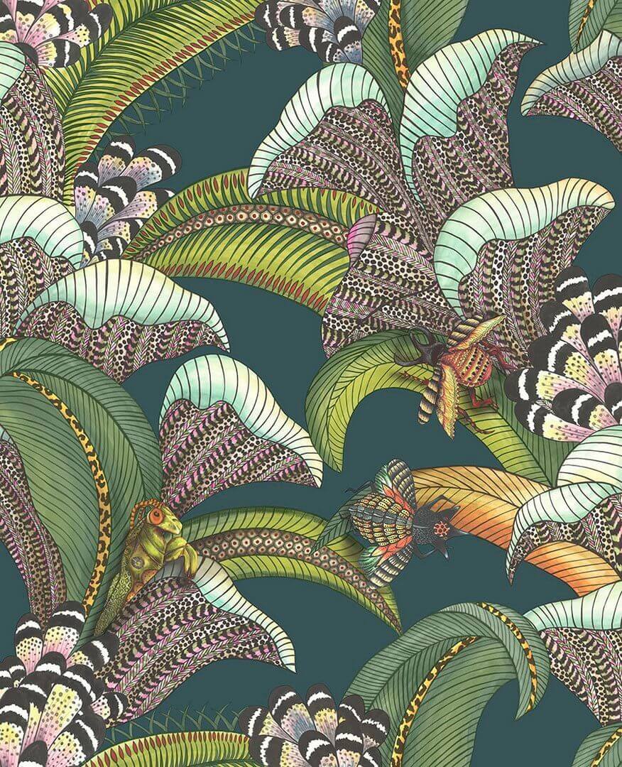 Tapeta w liście i owady Cole & Son 119/1007 Hoopoe Leaves  Ardmore Jabula