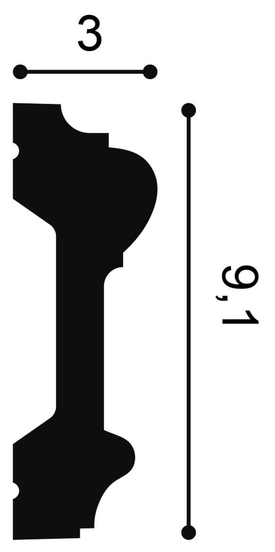 Listwa ścienna P9010 Orac Decor wys. 9,1cm