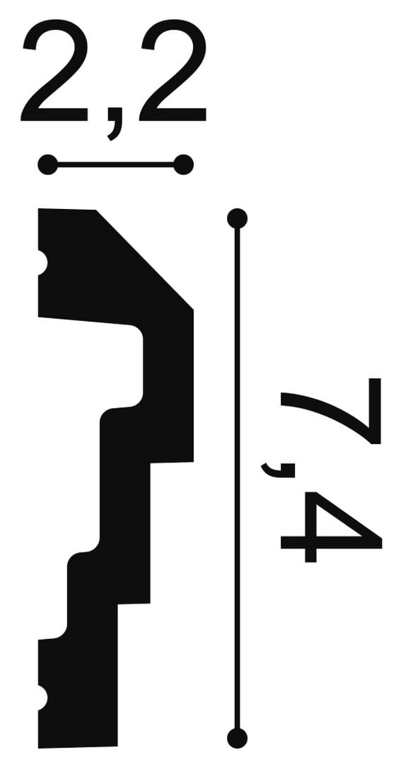 Listwa elastyczna ścienna P7070F Flex Orac Decor wys. 7,4cm