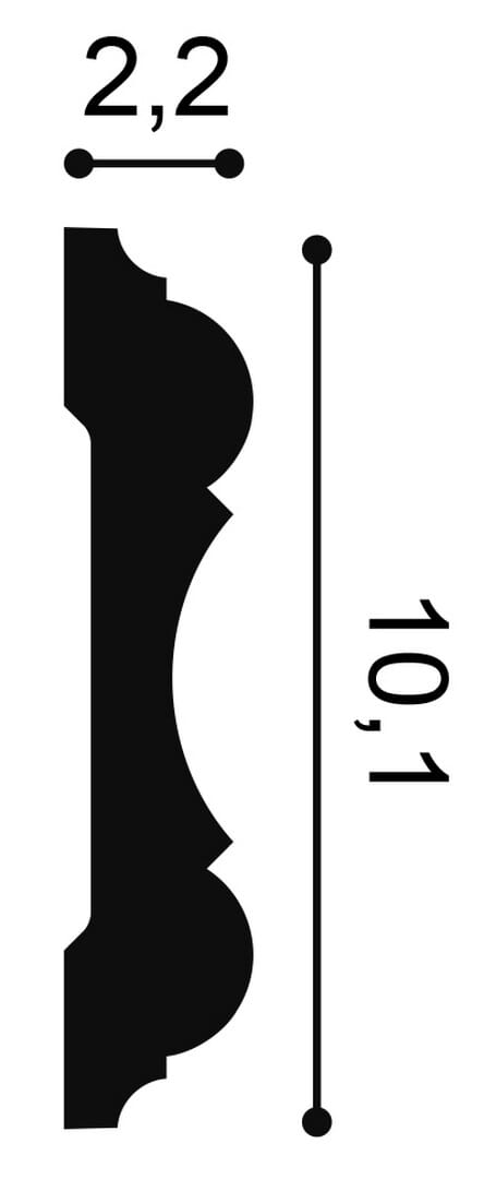 Listwa elastyczna ścienna P8040F Flex Orac Decor wys. 10,1cm