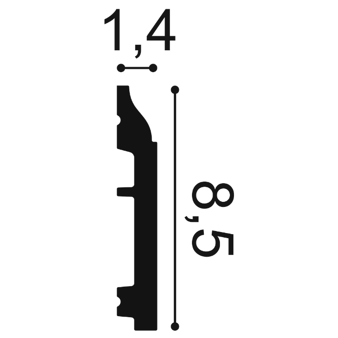 Listwa elastyczna podłogowa SX172F Flex Orac Decor wys. 8,5cm