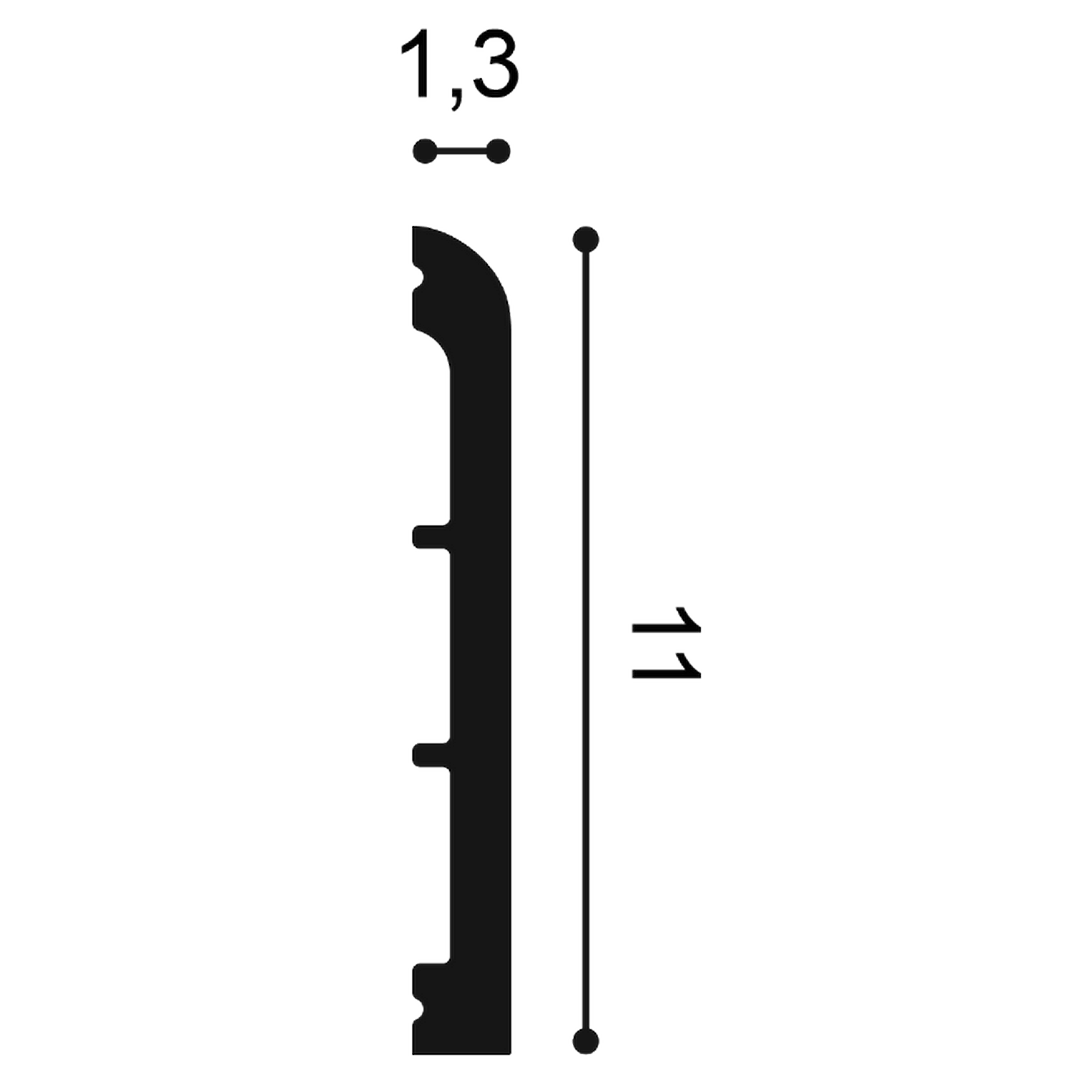 Listwa podłogowa malowana biała SX184 RAL9003 Orac Decor wys. 11cm