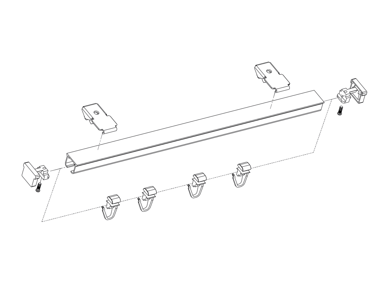 Karnisz pojedynczy S200 Mardom Decor – 200cm szyna sufitowa zasłony