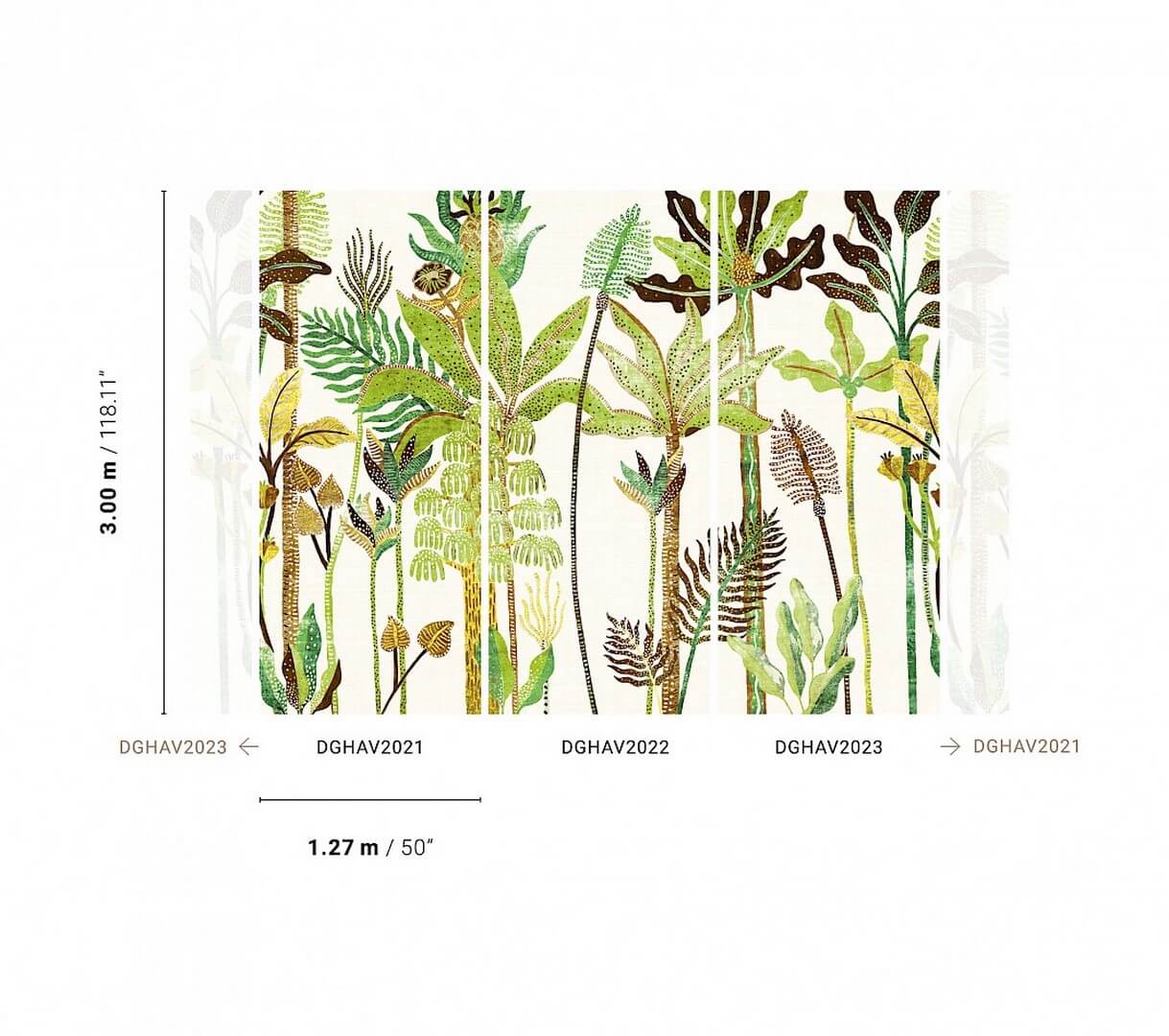 Mural tropikalna roślinność Khroma DGHAV2022 Parque Havana