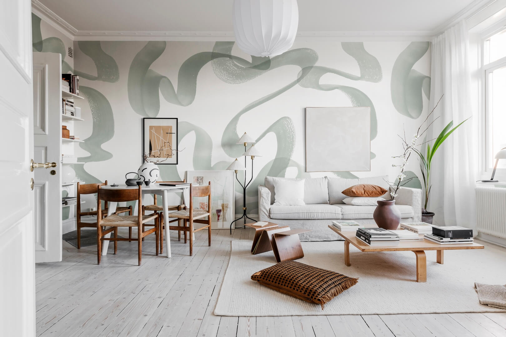 Fototapeta abstrakcja Rebel Walls R18351 Waves Green Simplicity